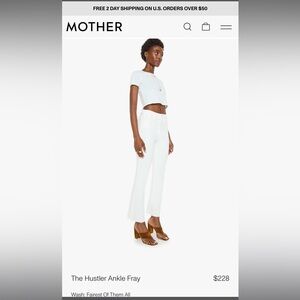 MOTHER the hustler ankle fray in fairest of them all size 26